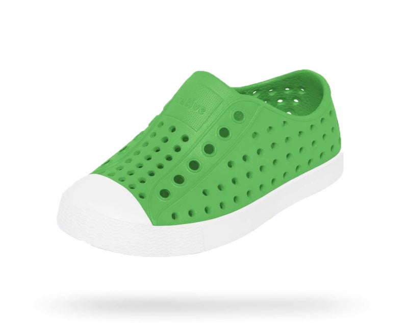 Native Shoes, Jefferson Child, Kids Lightweight Sneaker, Grasshopper Green/Shell White, 4 M US Toddler - Image 1